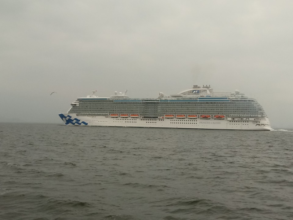 On the morning of July 7th, Princess Cruise’s Majestic Princess is entering into the Port of Incheon. 